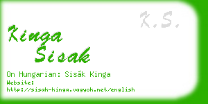 kinga sisak business card